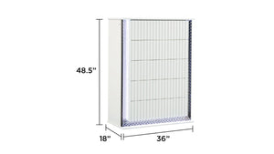 English Elm Fabio Contemporary Queen 5Pc Bedroom Set With Led Lighting, Diamond Accents & White Wood Finish P2 B009S01582-GIGA