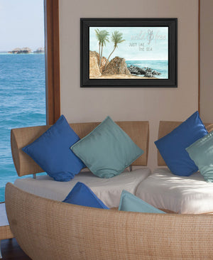 Homeroots Wild And Free Just Like The Sea Black Framed Print Wall Art  Wood 529753