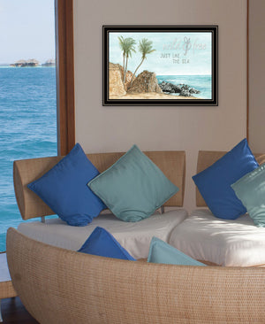 Homeroots Wild And Free Just Like The Sea Black Framed Print Wall Art Black And Gold Wood 529754