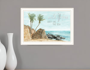 Homeroots Wild And Free Just Like The Sea White Framed Print Wall Art White Wood 529755