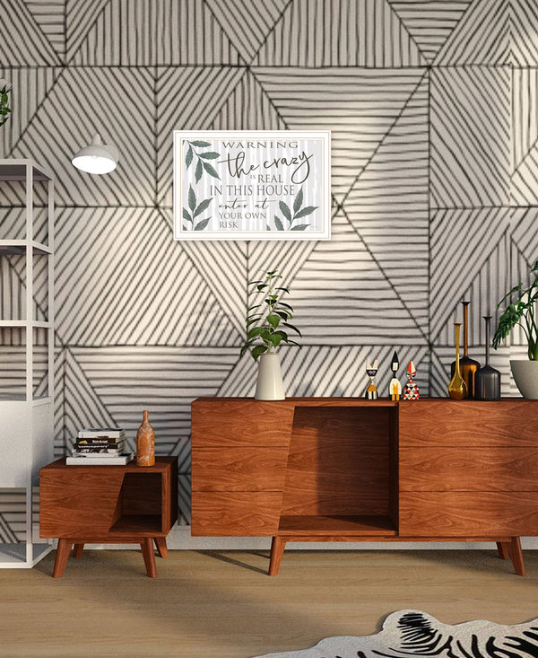 Homeroots The Crazy Is Real White Framed Print Wall Art  Wood 529756