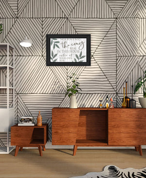 Homeroots The Crazy Is Real Black Framed Print Wall Art Charcoal Wood 529757