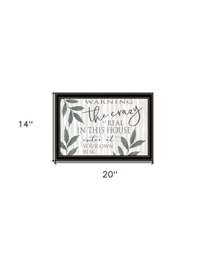 Homeroots The Crazy Is Real Black Framed Print Wall Art Black And Gold Wood 529759