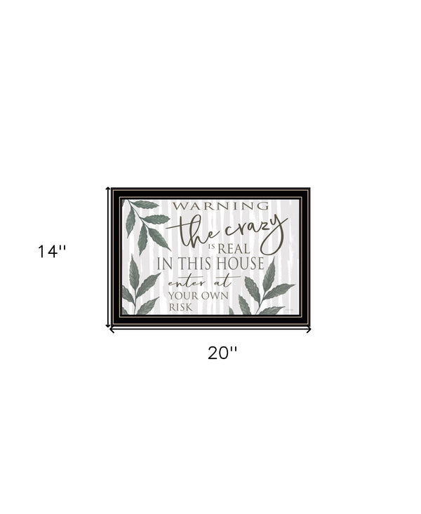 Homeroots The Crazy Is Real Black Framed Print Wall Art Black And Gold Wood 529759