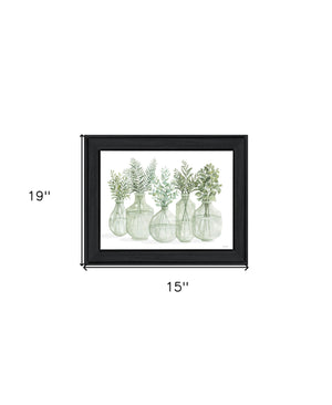 Homeroots Simply Sage Black Framed Print Wall Art - Rustic Modern Decor For Stylish Home Focal Points  Wood 529760