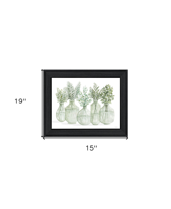 Homeroots Simply Sage Black Framed Print Wall Art - Rustic Modern Decor For Stylish Home Focal Points  Wood 529760