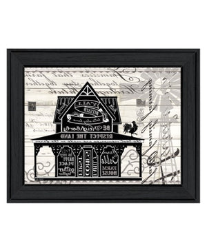 Homeroots Y'all Blessed Farmhouse Black Framed Wall Art – Rustic Decor For Modern Home Styling & Vibe  Wood 529764
