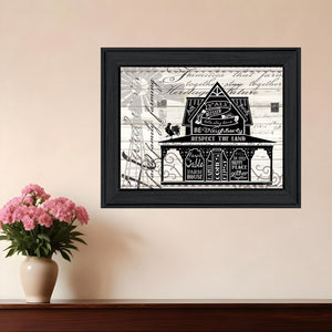 Homeroots Y'all Blessed Farmhouse Black Framed Wall Art – Rustic Decor For Modern Home Styling & Vibe  Wood 529764