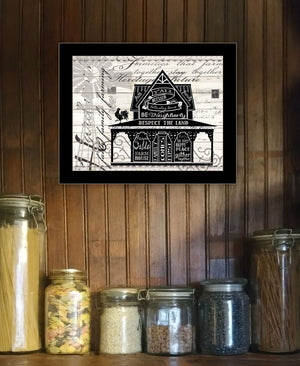 Homeroots Y'all Blessed Farmhouse Rustic Wall Art Print – Stylish Framed Decor For Modern Home Aesthetics Black Wood 529765