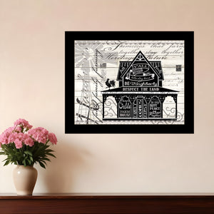 Homeroots Y'all Blessed Farmhouse Rustic Wall Art Print – Stylish Framed Decor For Modern Home Aesthetics Black Wood 529765