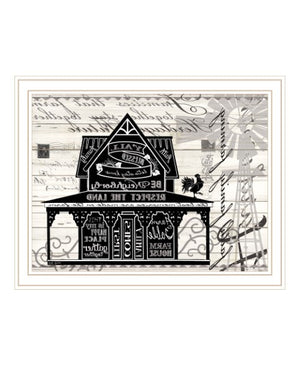 Homeroots Y'all Blessed Farmhouse Rustic Wall Art Print – Stylish Framed Decor For Modern Home Aesthetics White Wood 529767