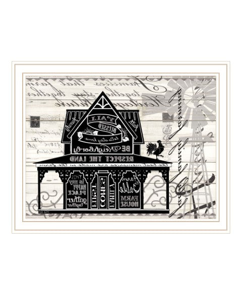 Homeroots Y'all Blessed Farmhouse Rustic Wall Art Print – Stylish Framed Decor For Modern Home Aesthetics White Wood 529767