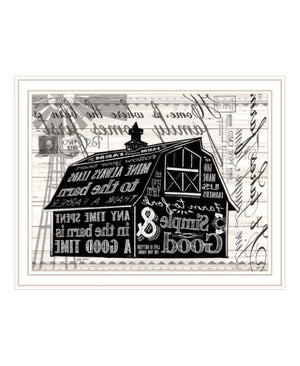 Homeroots Simple White Framed Barn Print Wall Art – Rustic Decor For Trendy Farmhouse Vibes & Stylish Spaces  Wood 529770