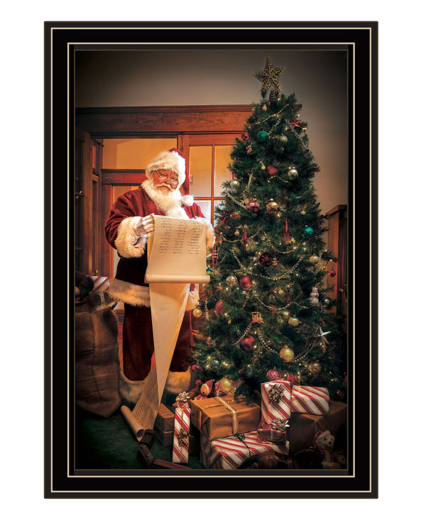 Homeroots Naughty Or Nice Black Framed Print Wall Art Black And Gold Wood 529793