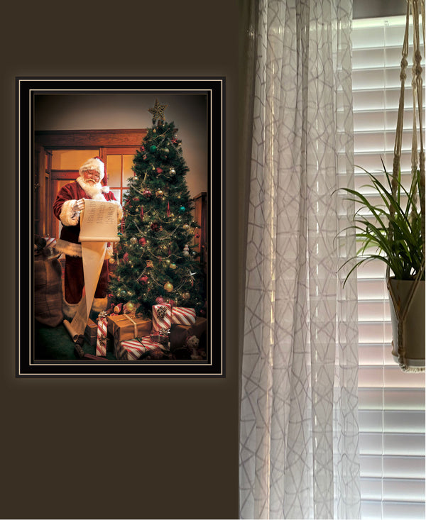 Homeroots Naughty Or Nice Black Framed Print Wall Art Black And Gold Wood 529793