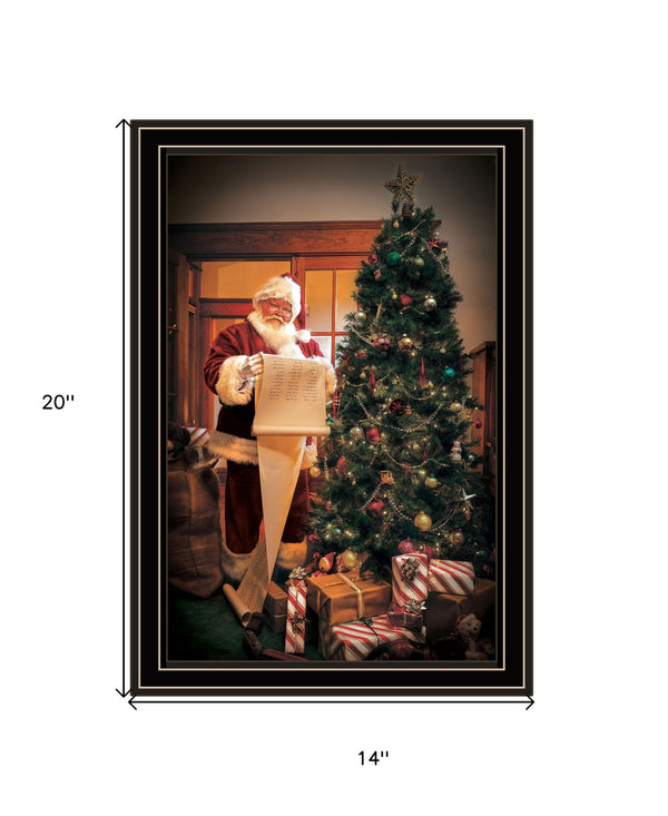 Homeroots Naughty Or Nice Black Framed Print Wall Art Black And Gold Wood 529793