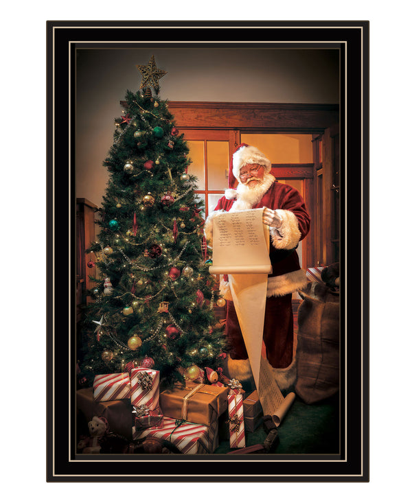 Homeroots Naughty Or Nice Black Framed Print Wall Art Black And Gold Wood 529793