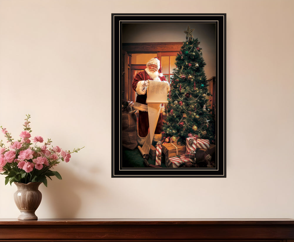 Homeroots Naughty Or Nice Black Framed Print Wall Art Black And Gold Wood 529793