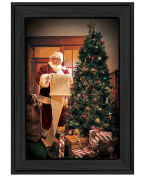Homeroots Naughty Or Nice Black Framed Print Wall Art Charcoal Wood 529795