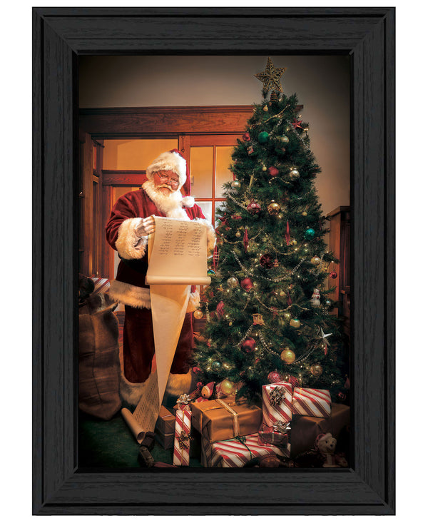 Homeroots Naughty Or Nice Black Framed Print Wall Art Charcoal Wood 529795