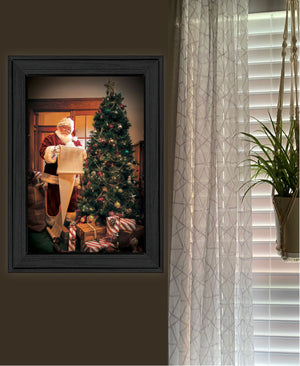 Homeroots Naughty Or Nice Black Framed Print Wall Art Charcoal Wood 529795