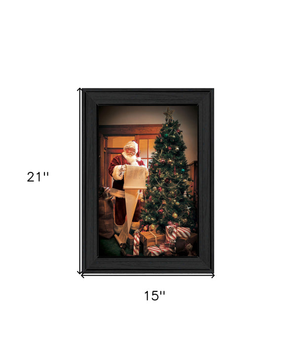 Homeroots Naughty Or Nice Black Framed Print Wall Art Charcoal Wood 529795