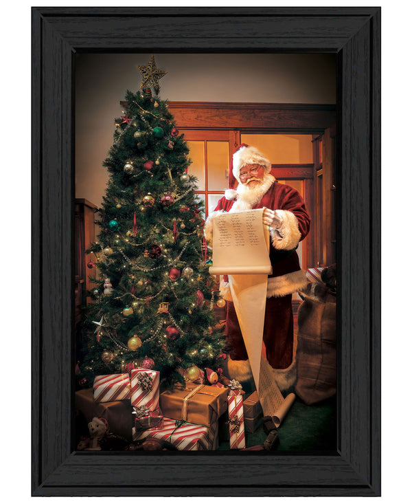 Homeroots Naughty Or Nice Black Framed Print Wall Art Charcoal Wood 529795