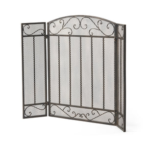 English Elm Christopher Knight Home® - FIRE Decorative Iron Fireplace Screen with Durable Mesh Shield and Classic Curved Frame for Safety and Style Black+Gold 65184.00