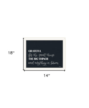 Homeroots Grateful Framed Print Wall Art - Rustic Home Decor For Modern Farmhouse Style And Focal Points White Wood 529806