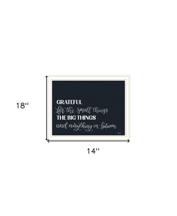 Homeroots Grateful Framed Print Wall Art - Rustic Home Decor For Modern Farmhouse Style And Focal Points White Wood 529806