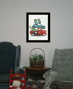 Homeroots Holiday Travels Framed Print Wall Art - Rustic Decor For Modern Farmhouse Vibes And Stylish Spaces Black Wood 529815