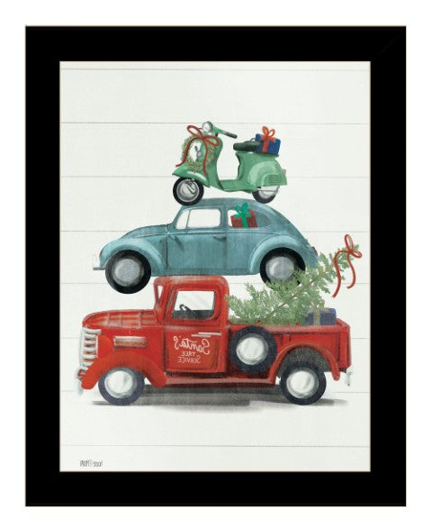 Homeroots Holiday Travels Framed Print Wall Art - Rustic Decor For Modern Farmhouse Vibes And Stylish Spaces Black Wood 529815