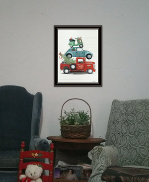 Homeroots Holiday Travels Framed Print Wall Art - Rustic Decor For Modern Farmhouse Vibes And Stylish Spaces Black And Gold Wood 529816