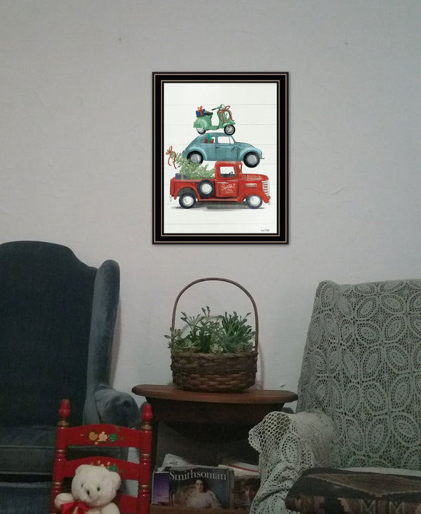 Homeroots Holiday Travels Framed Print Wall Art - Rustic Decor For Modern Farmhouse Vibes And Stylish Spaces Black And Gold Wood 529816