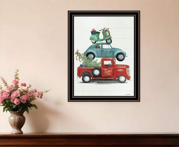 Homeroots Holiday Travels Framed Print Wall Art - Rustic Decor For Modern Farmhouse Vibes And Stylish Spaces Black And Gold Wood 529816