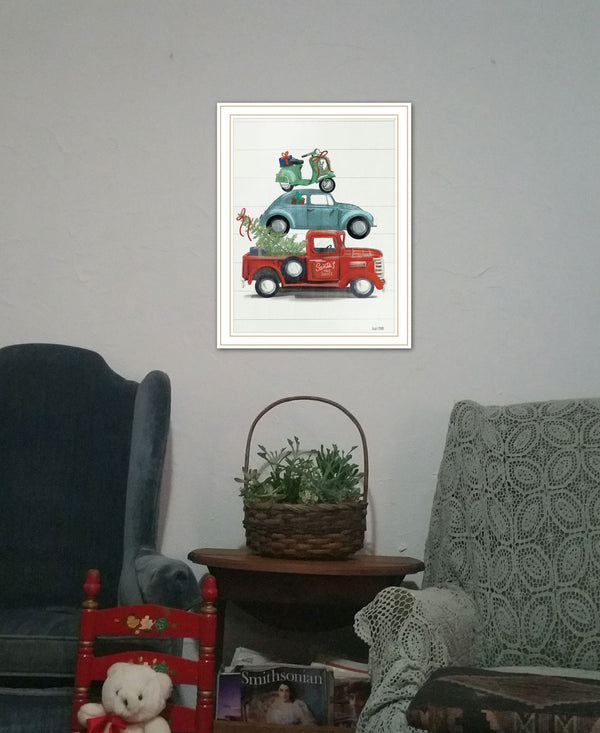 Homeroots Holiday Travels Framed Print Wall Art - Rustic Decor For Modern Farmhouse Vibes And Stylish Spaces White Wood 529817