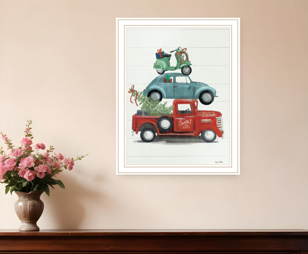 Homeroots Holiday Travels Framed Print Wall Art - Rustic Decor For Modern Farmhouse Vibes And Stylish Spaces White Wood 529817