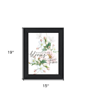 Homeroots Everything Bloom Black Framed Print Wall Art - Rustic Modern Decor For Stylish Home Accents  Wood 529818