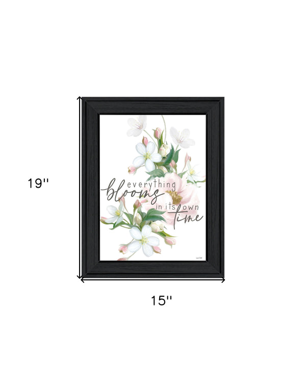 Homeroots Everything Bloom Black Framed Print Wall Art - Rustic Modern Decor For Stylish Home Accents  Wood 529818