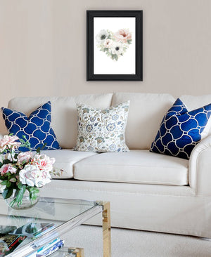 Homeroots Floral Heart Framed Print Wall Art - Stylish Rustic Decor To Elevate Your Home's Aesthetic Today! Charcoal Wood 529823