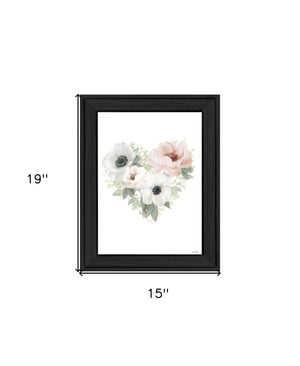 Homeroots Floral Heart Framed Print Wall Art - Stylish Rustic Decor To Elevate Your Home's Aesthetic Today! Charcoal Wood 529823