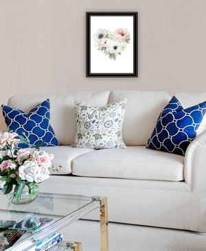 Homeroots Floral Heart Framed Print Wall Art - Stylish Rustic Decor To Elevate Your Home's Aesthetic Today! Black And Gold Wood 529825