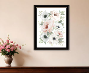 Homeroots Peony Floral Block Framed Print Wall Art - Rustic Chic Decor For Modern Farmhouse Style Spaces Black And Gold Wood 529832