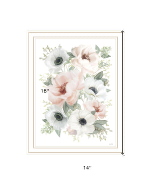 Homeroots Peony Floral Block Framed Print Wall Art - Rustic Chic Decor For Modern Farmhouse Style Spaces White Wood 529833
