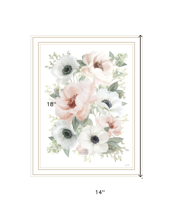 Homeroots Peony Floral Block Framed Print Wall Art - Rustic Chic Decor For Modern Farmhouse Style Spaces White Wood 529833