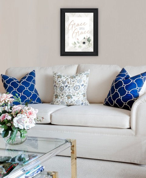 Homeroots Grace Upon Grace Black Framed Print Wall Art - Rustic Farmhouse Decor For Modern & Trendy Spaces  Wood 529834