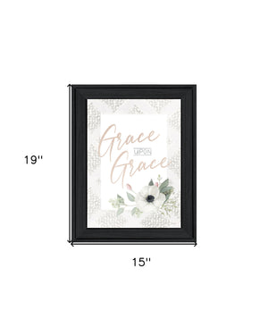 Homeroots Grace Upon Grace Black Framed Print Wall Art - Rustic Farmhouse Decor For Modern & Trendy Spaces  Wood 529834
