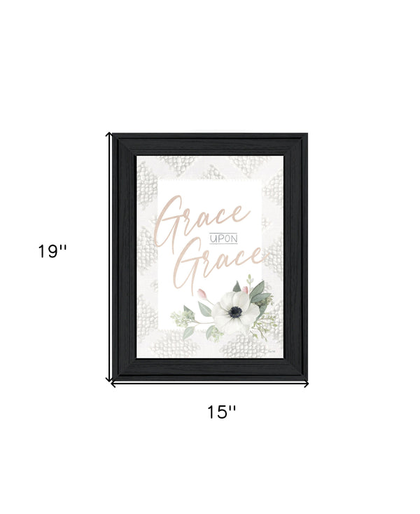 Homeroots Grace Upon Grace Black Framed Print Wall Art - Rustic Farmhouse Decor For Modern & Trendy Spaces  Wood 529834