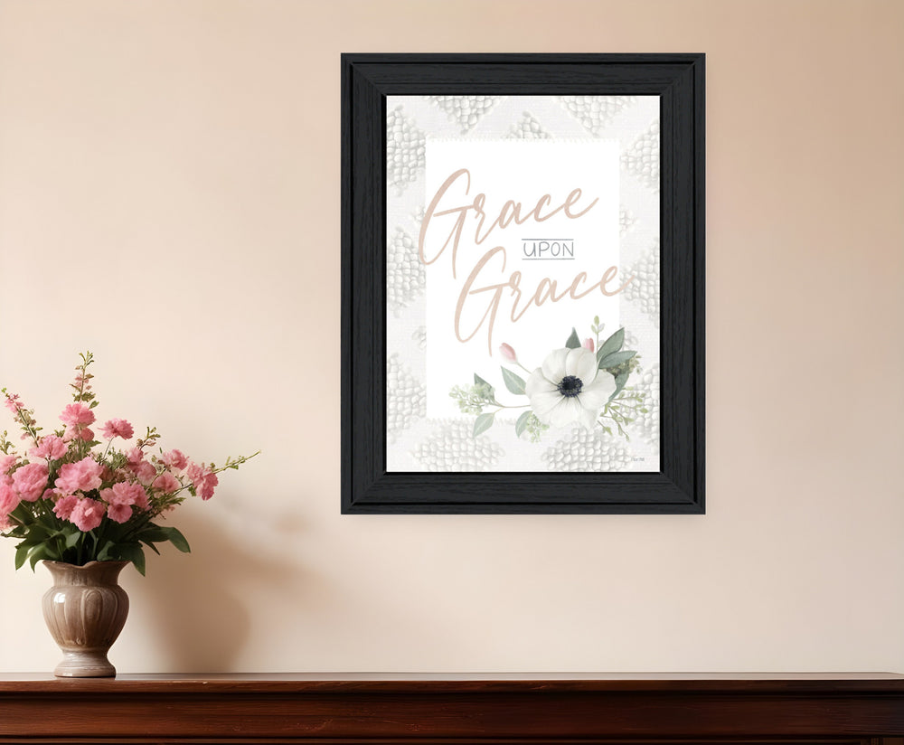Homeroots Grace Upon Grace Black Framed Print Wall Art - Rustic Farmhouse Decor For Modern & Trendy Spaces  Wood 529834