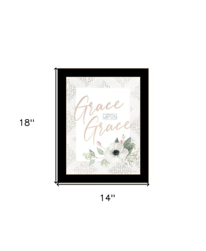 Homeroots Grace Upon Grace Rustic Framed Wall Art - Stylish Farmhouse Decor For Modern Home Spaces Black Wood 529836